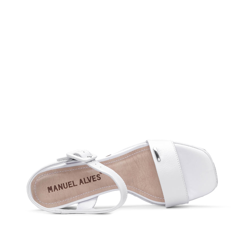 Sandália Salto Médio Mulher Pele Branco