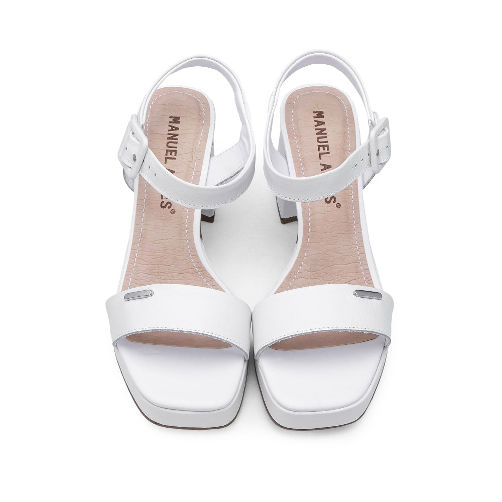Sandália Salto Médio Mulher Pele Branco