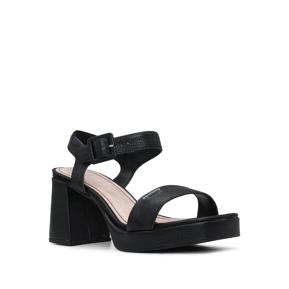 Sandália Salto Médio Mulher Pele Preto