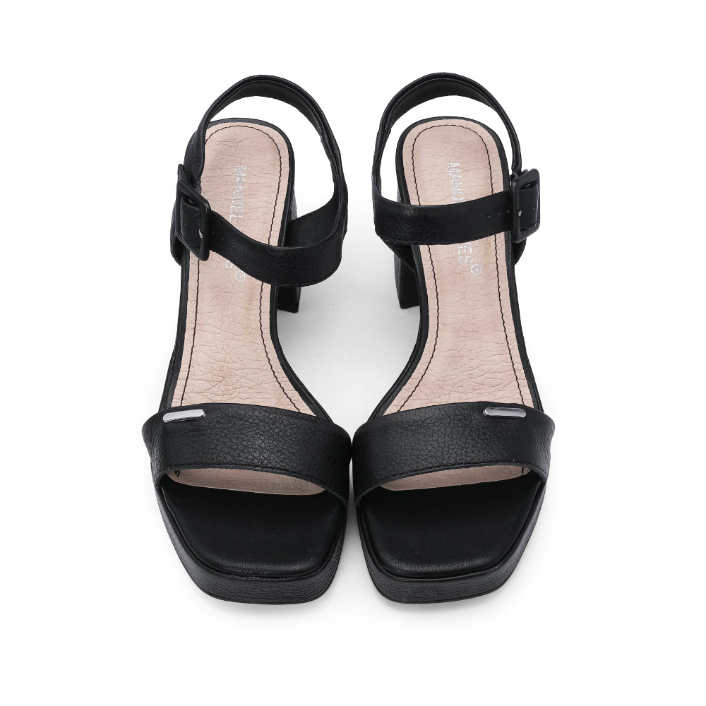 Sandália Salto Médio Mulher Pele Preto