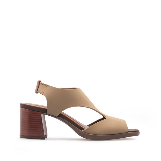 Sandália Salto Médio Mulher Têxtil Verde