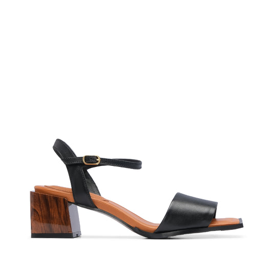 Sandália Salto Médio Mulher Pele Preto