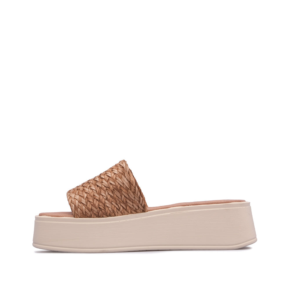Chinelo Salto Cunha Mulher Pele Taupe