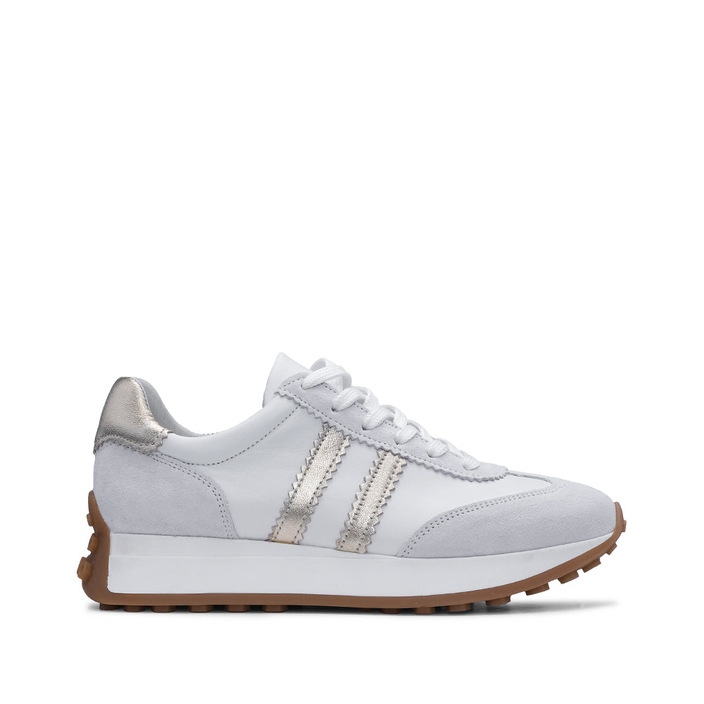 Sapatilha Casual Mulher Pele Branco E Ouro