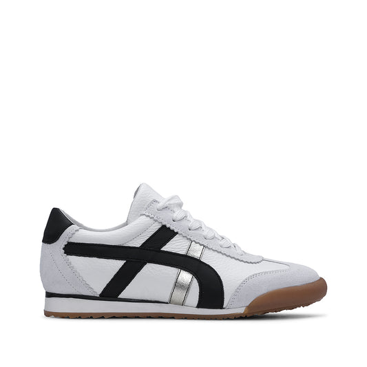 Sapatilha Casual Mulher Pele Branco E Preto