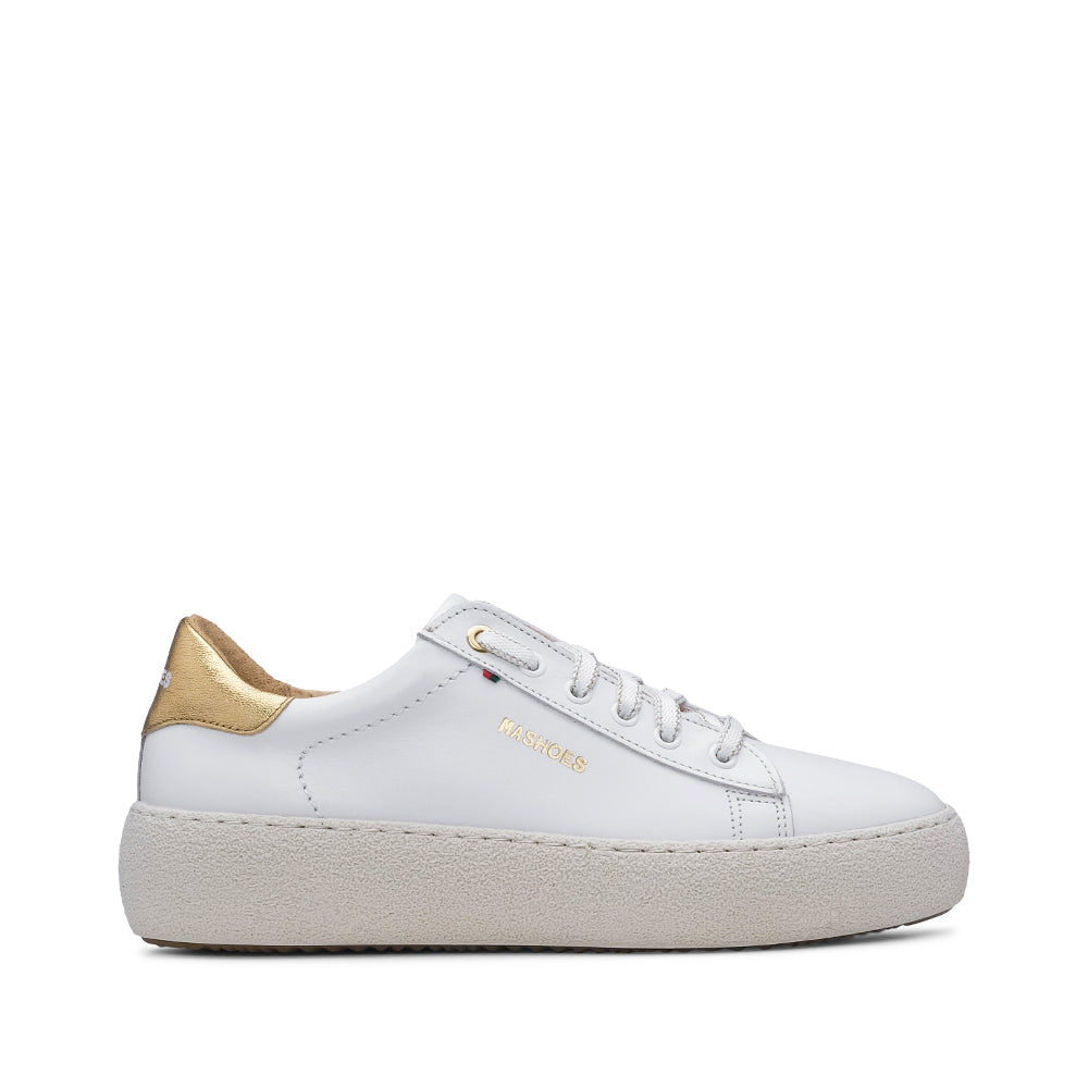 Sapatilha Casual Mulher Pele Branco E Ouro