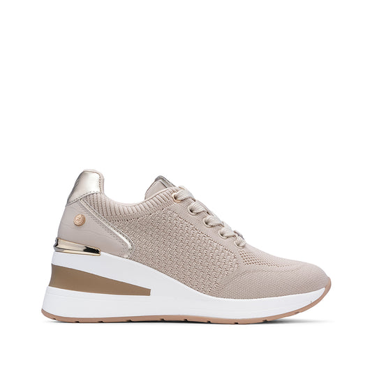 Sapatilha Desportivode  Cunha Mulher Bege