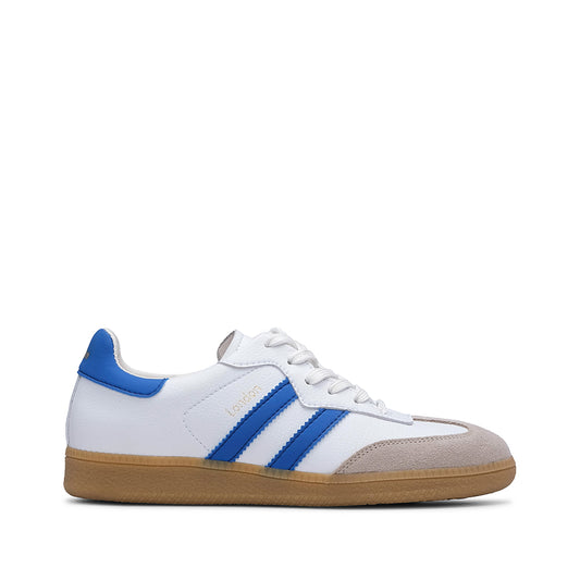 Sapatilha Casual Mulher Pele Branco E Azul