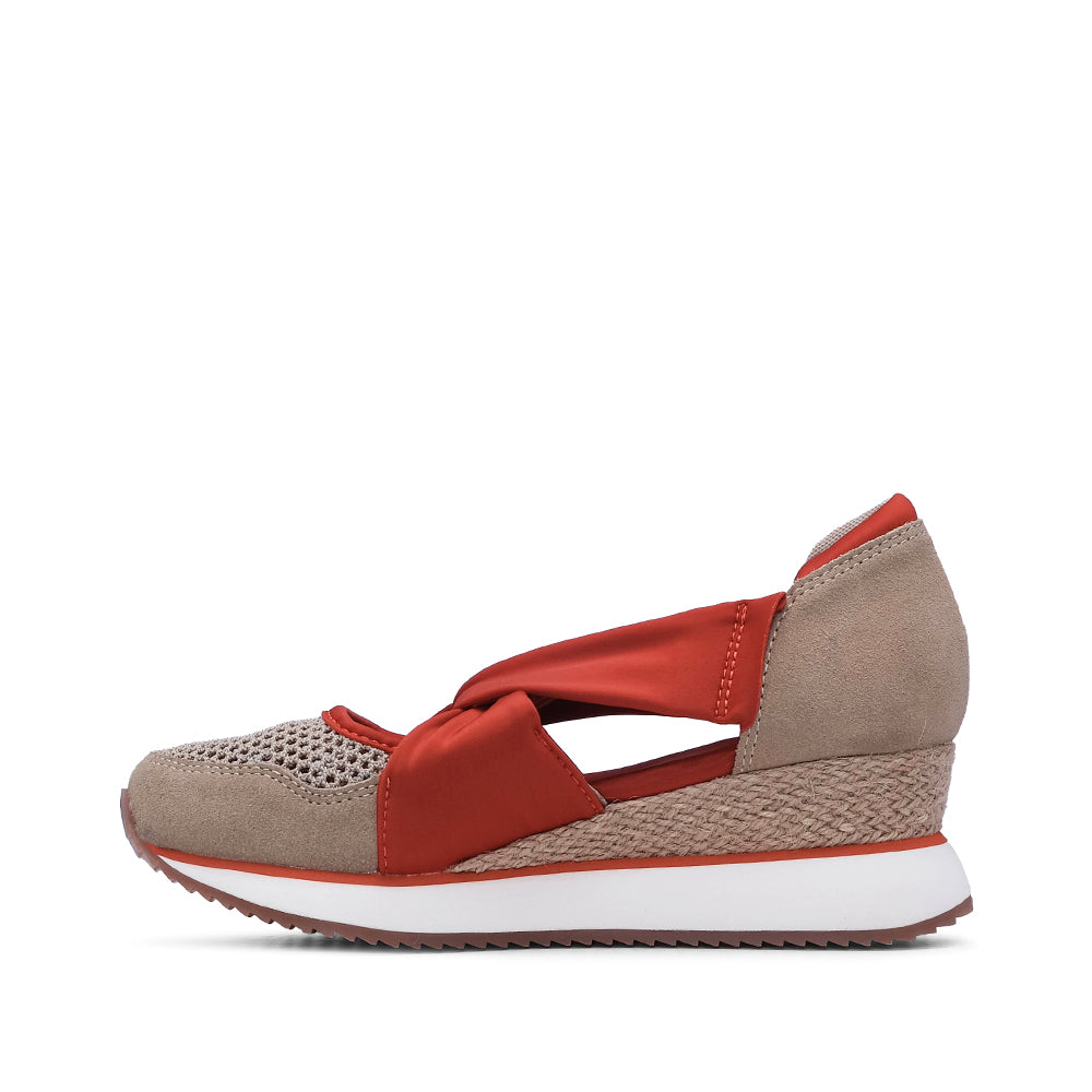 Sapatilha Salto Cunha Mulher Vermelho