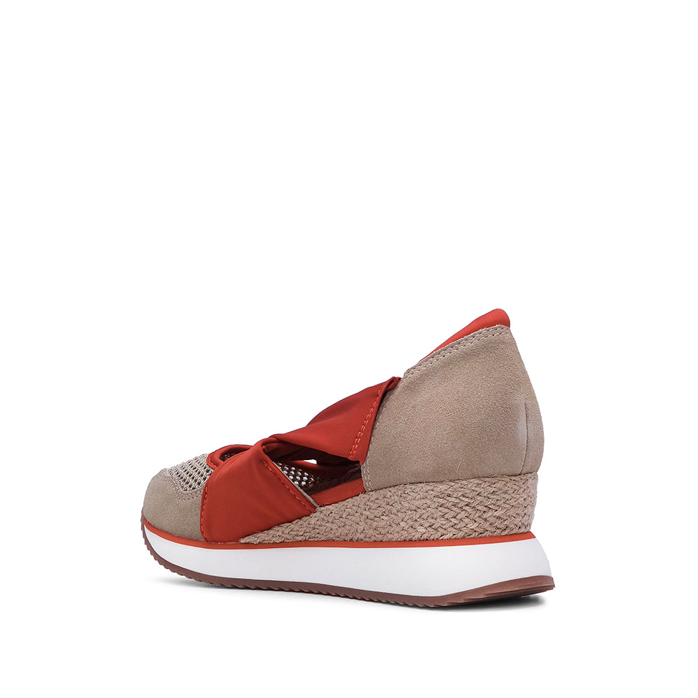 Sapatilha Salto Cunha Mulher Vermelho