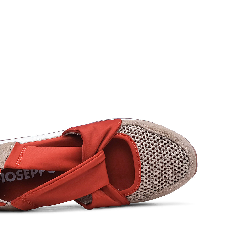 Sapatilha Salto Cunha Mulher Vermelho