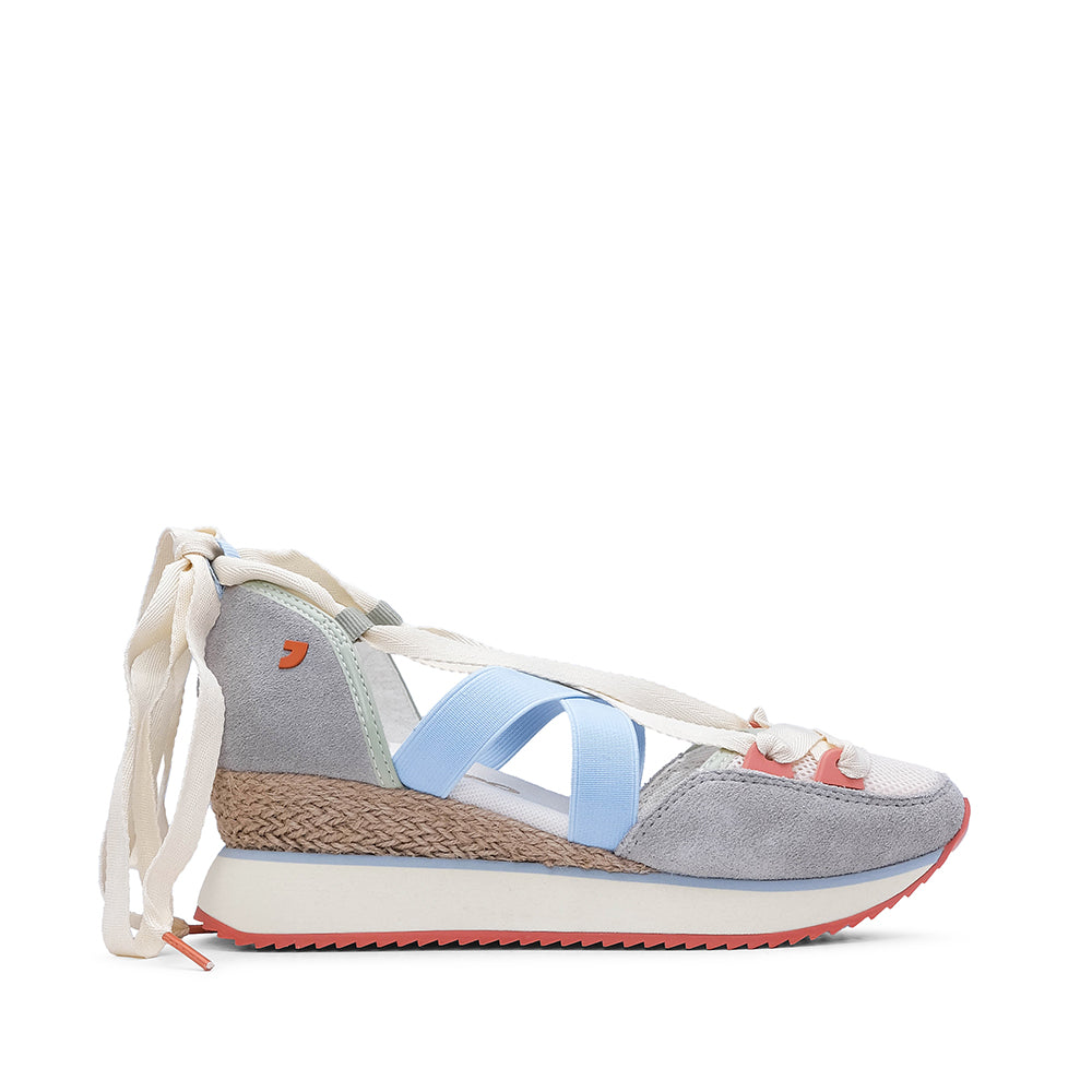 Sapatilha Salto Cunha Mulher Azul