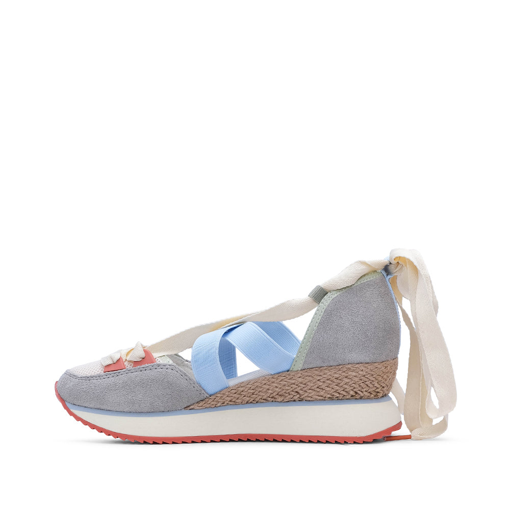 Sapatilha Salto Cunha Mulher Azul