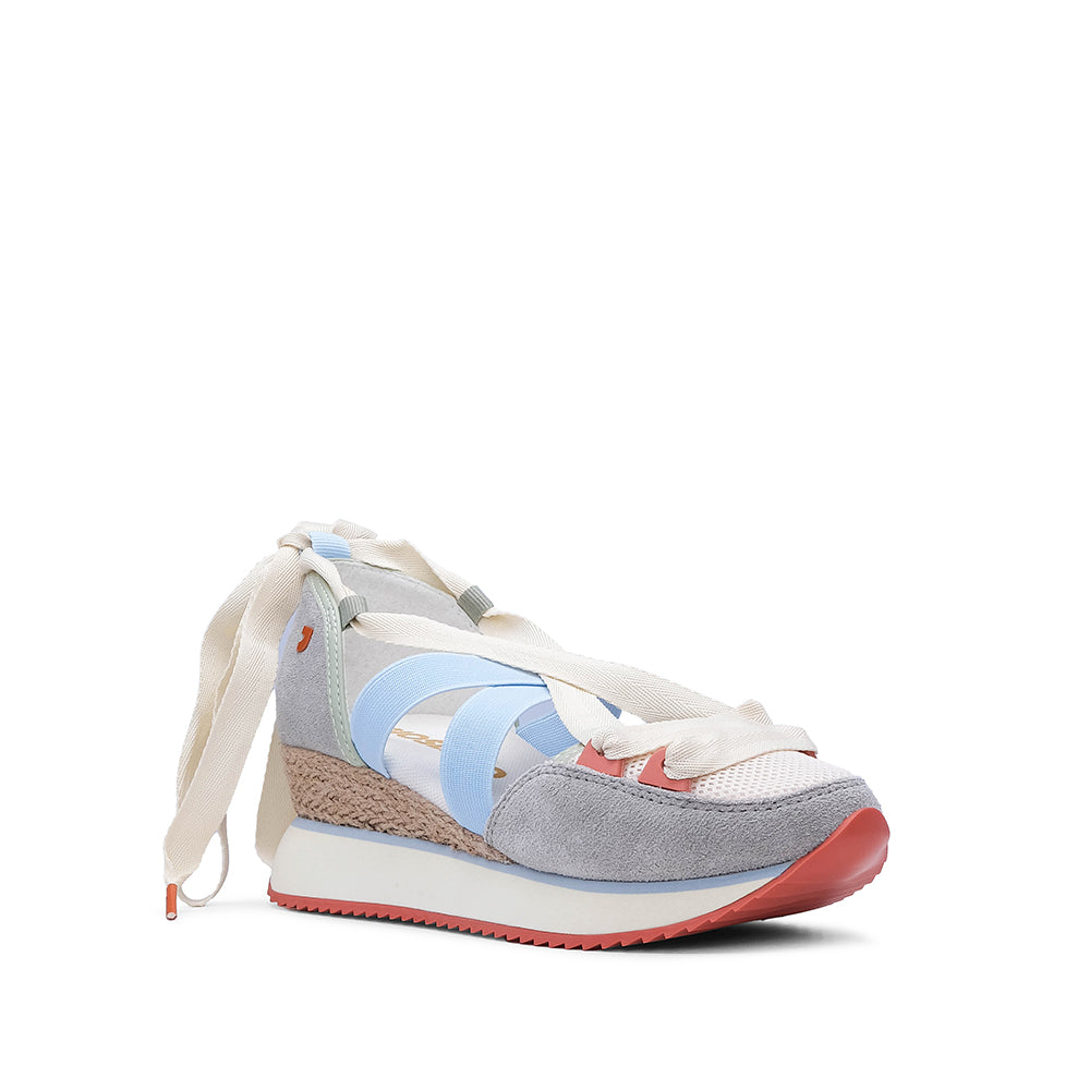 Sapatilha Salto Cunha Mulher Azul