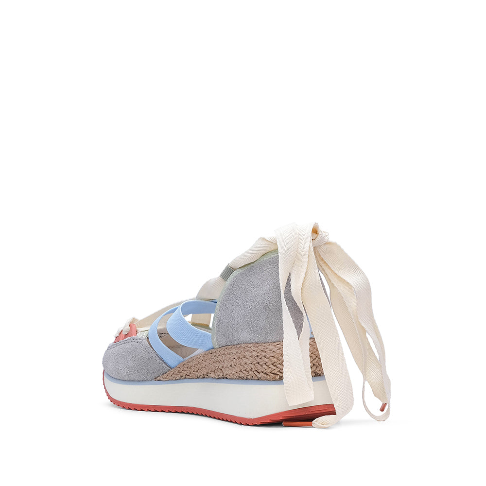 Sapatilha Salto Cunha Mulher Azul