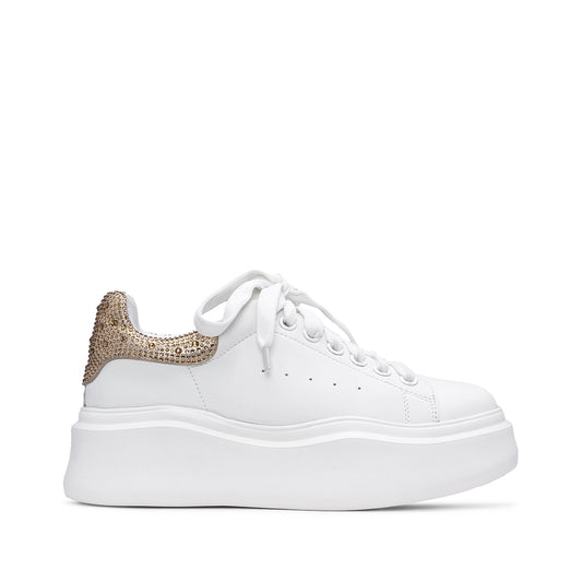 Sapatilha Casual Mulher Branco E Ouro