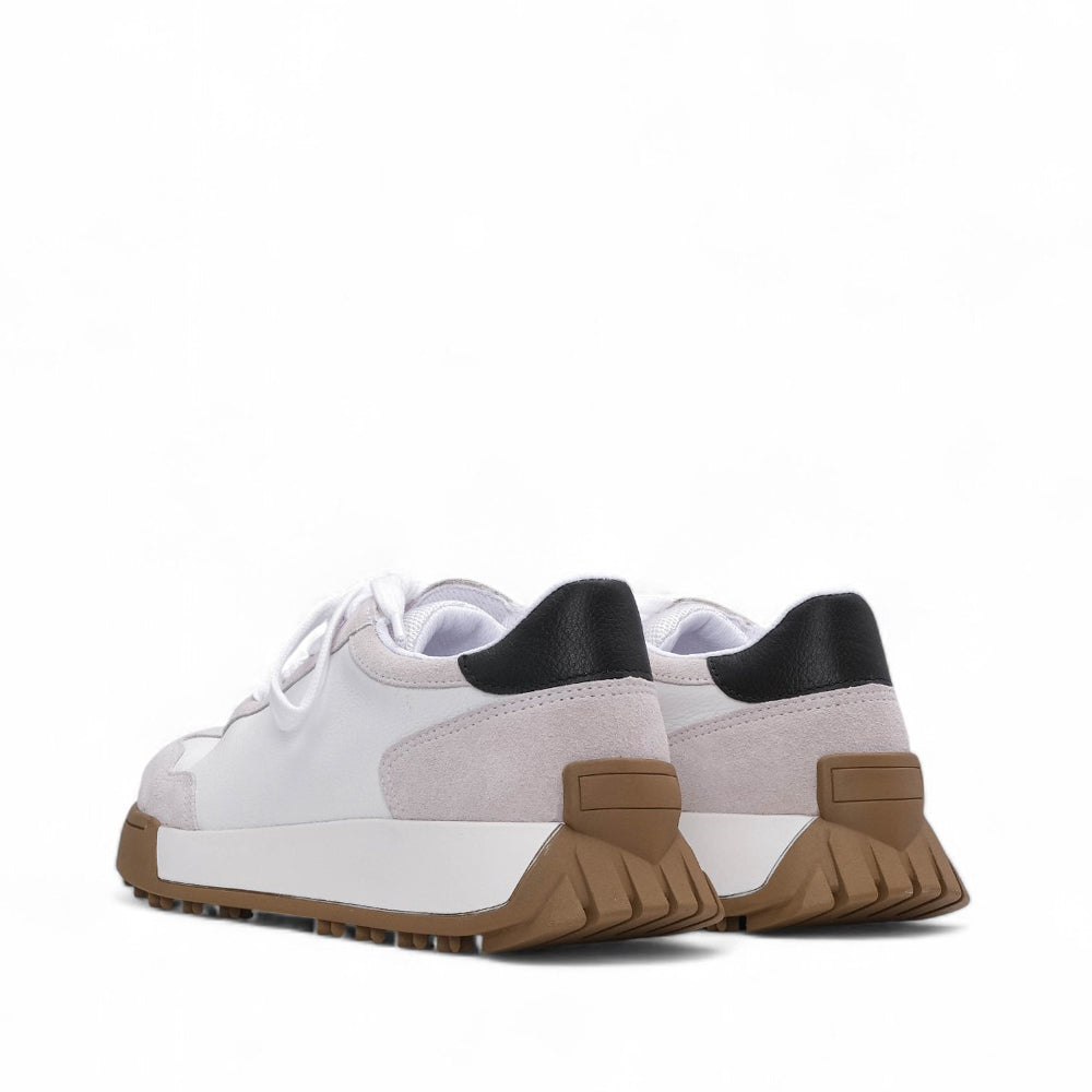 Sapatilha Casual Mulher Pele Branco E Cinza