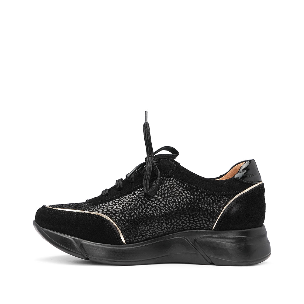 Sapatilha Casual Mulher Camurça Preto