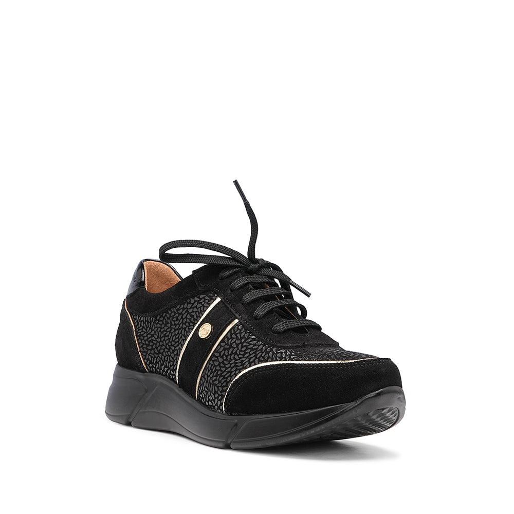 Sapatilha Casual Mulher Camurça Preto