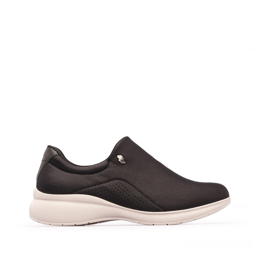 Sapatilha Casual Mulher Têxtil Preto E Branco