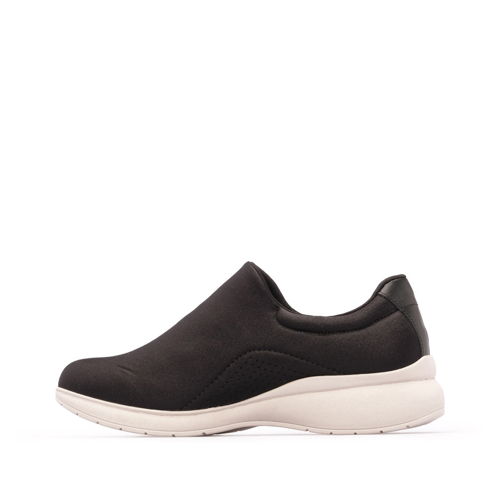 Sapatilha Casual Mulher Têxtil Preto E Branco