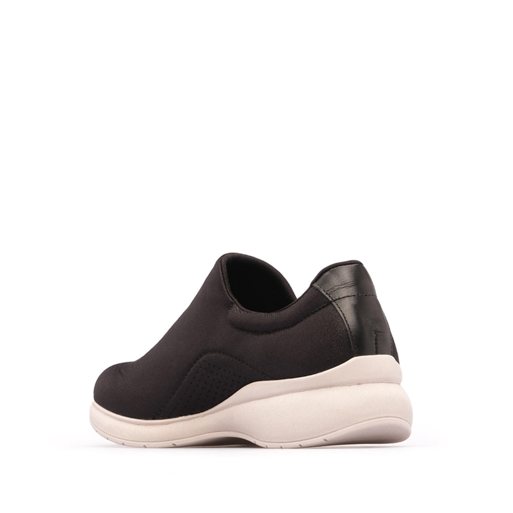 Sapatilha Casual Mulher Têxtil Preto E Branco