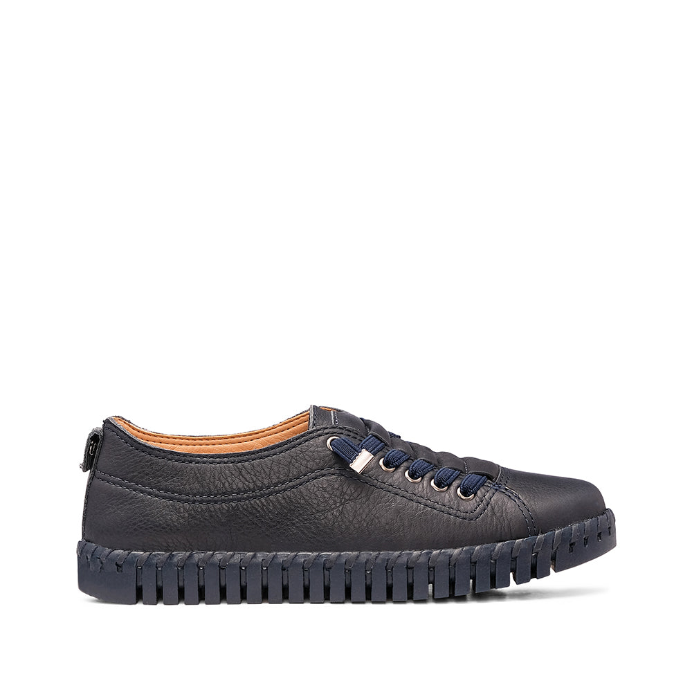 Sapatilha Casual Mulher Pele Azul Marinho