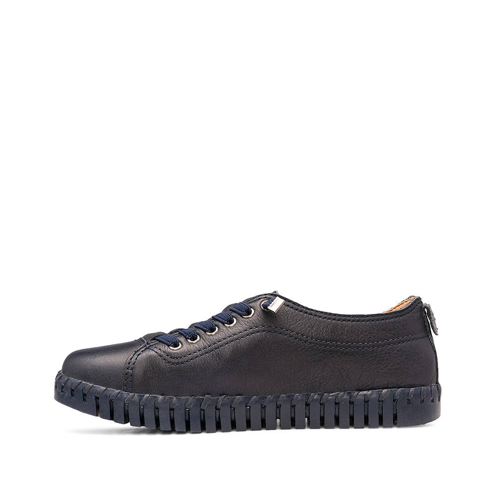 Sapatilha Casual Mulher Pele Azul Marinho