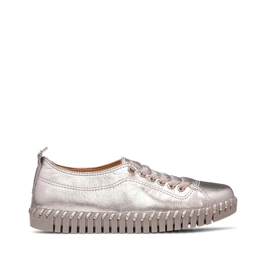 Sapatilha Casual Mulher Pele Platino