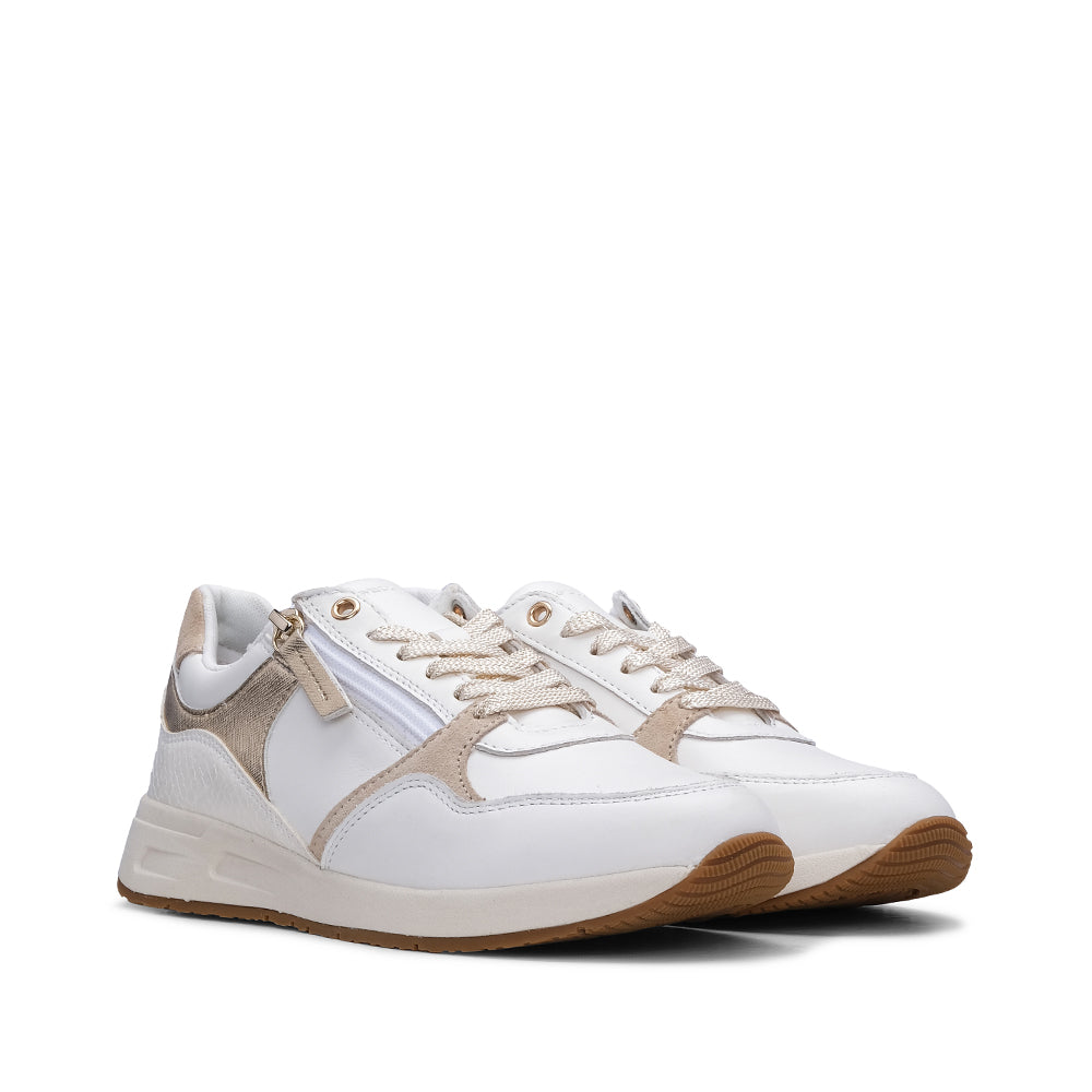 Sapatilha Casual Mulher Branco E Ouro