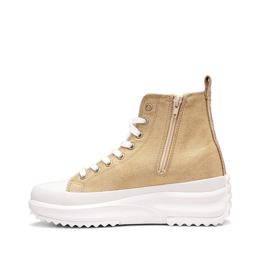 Sapatilha Casual Mulher Com Plataforma Dourado