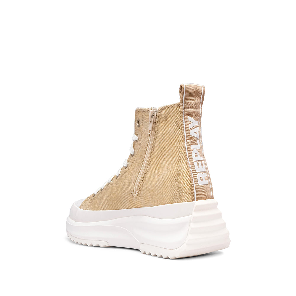 Sapatilha Casual Mulher Com Plataforma Dourado