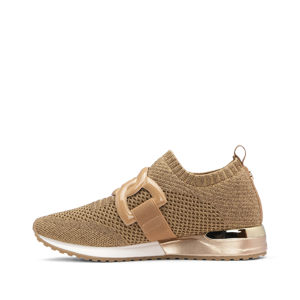 Sapatilha Casual Mulher Têxtil Dourado