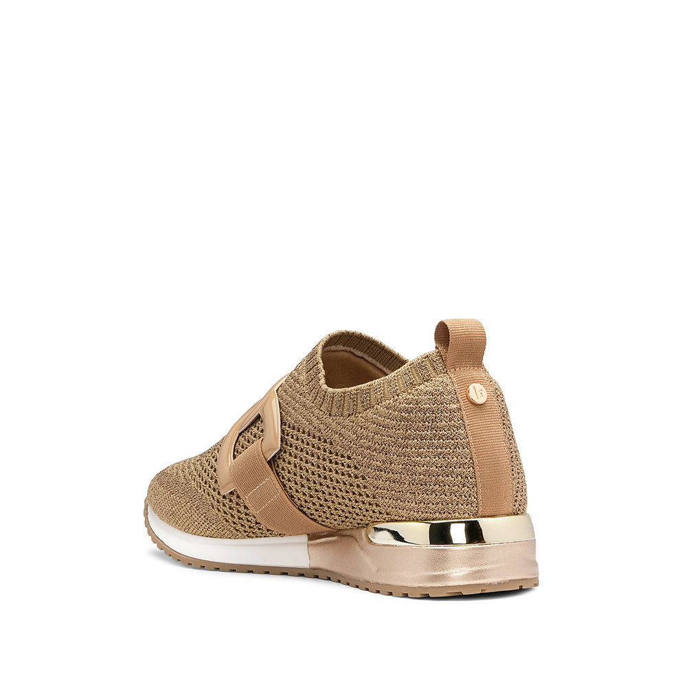 Sapatilha Casual Mulher Têxtil Dourado