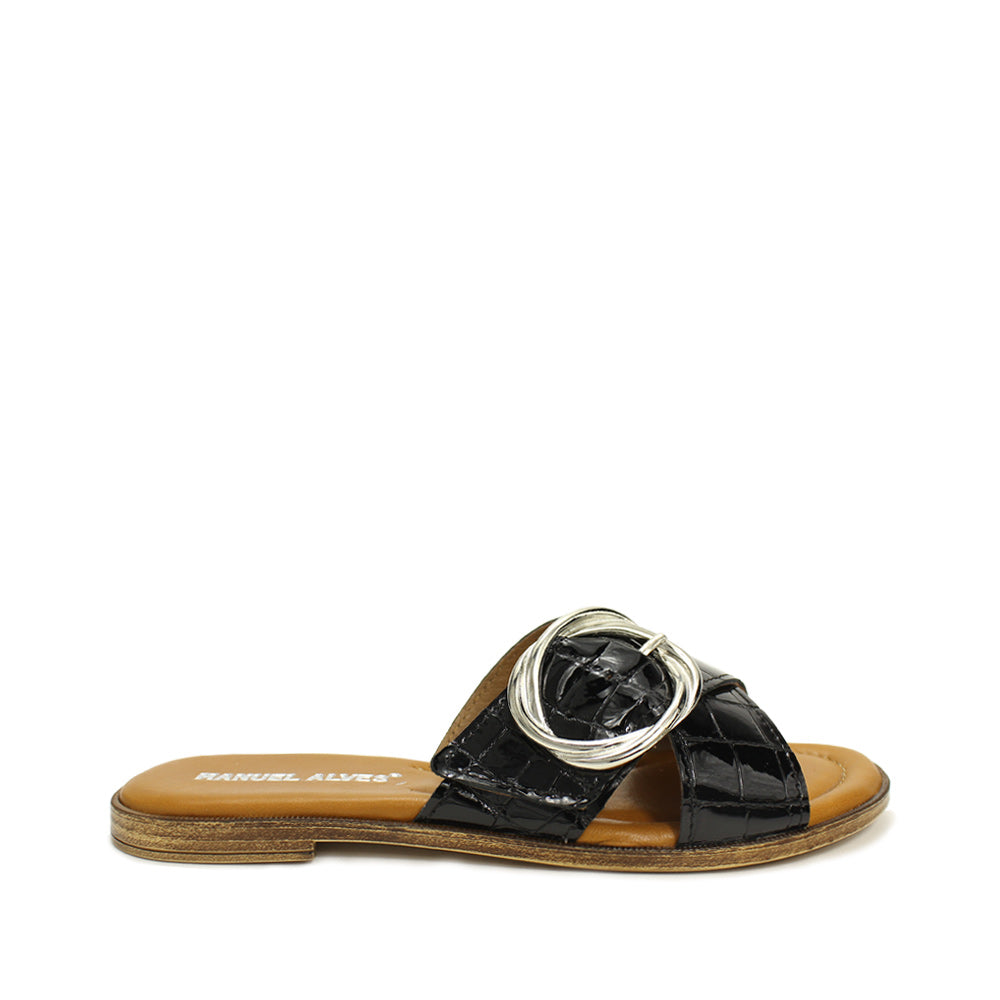 Chinelo Casual Mulher Gravado Preto