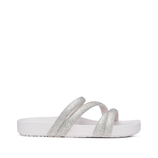Chinelo Salto Raso Mulher Pele Sintética Bege