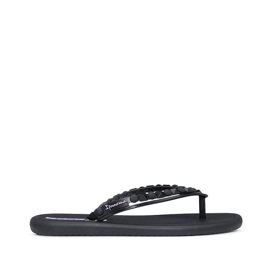 Chinelo Salto Raso Mulher Pele Sintética Preto