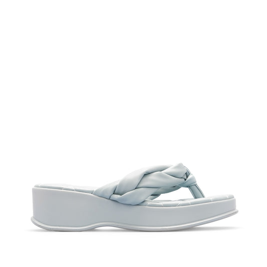 Chinelo Salto Cunha Mulher Pele Sintética Azul