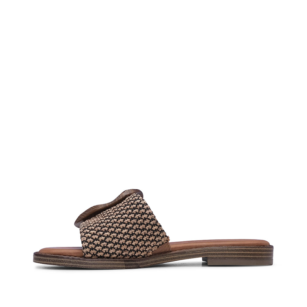 Chinelo Casual Mulher Pele Camel