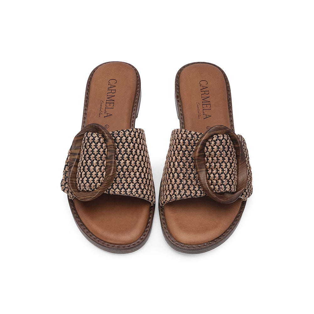 Chinelo Casual Mulher Pele Camel