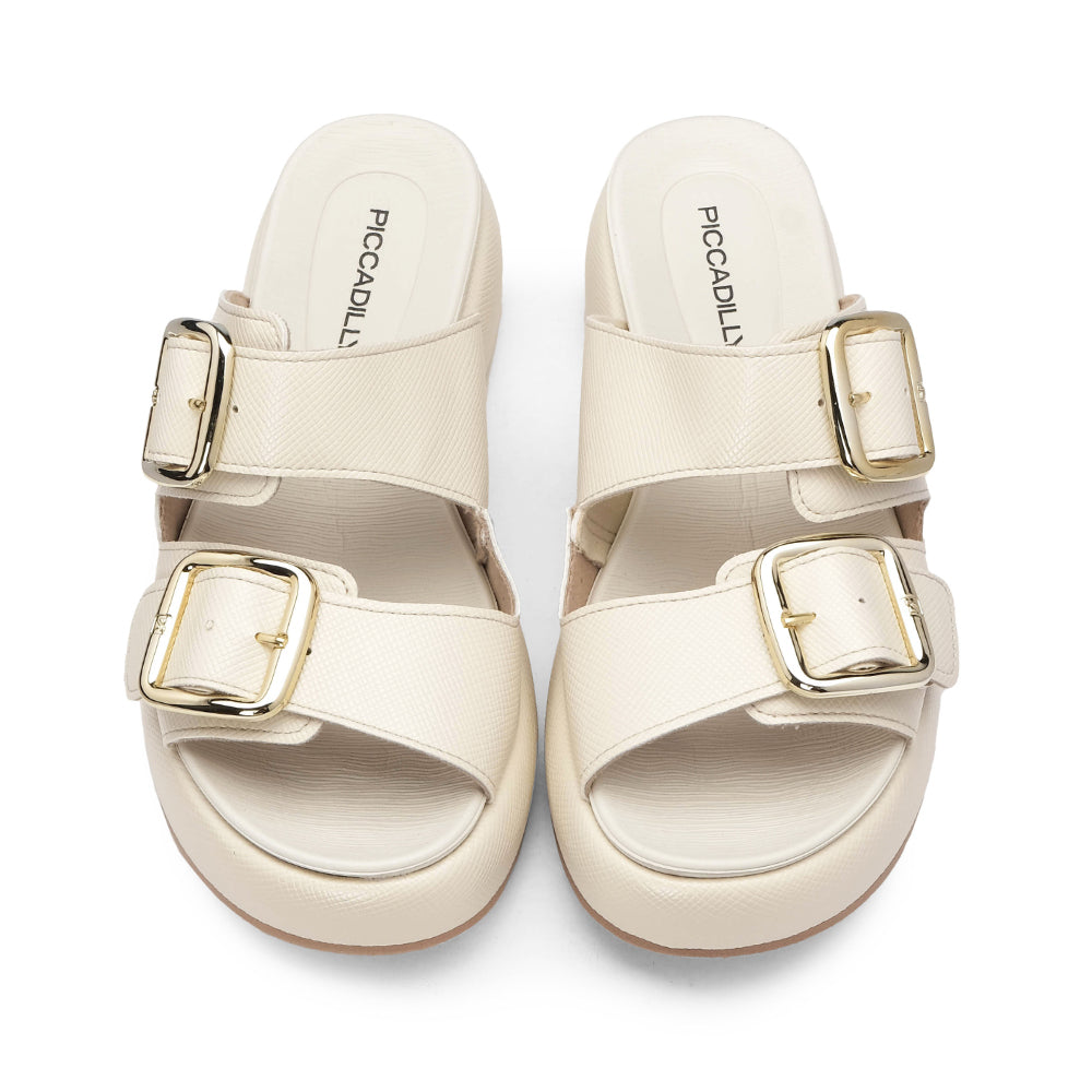 Chinelo Casual Mulher Gravado Bege