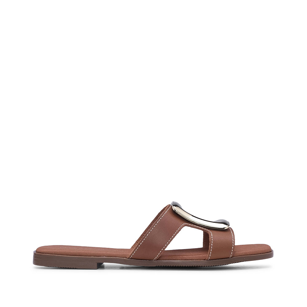 Chinelo Casual Mulher Pele Camel