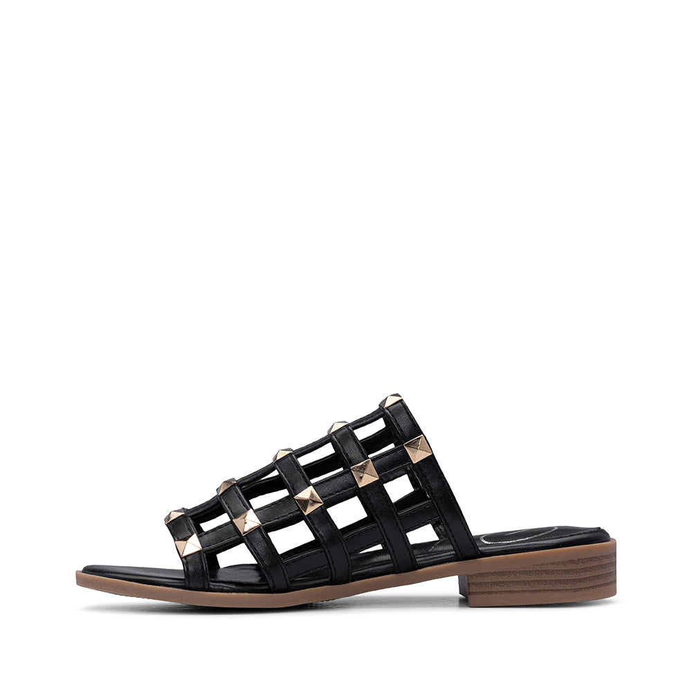 Chinelo Salto Raso Mulher Pele Sintética Preto