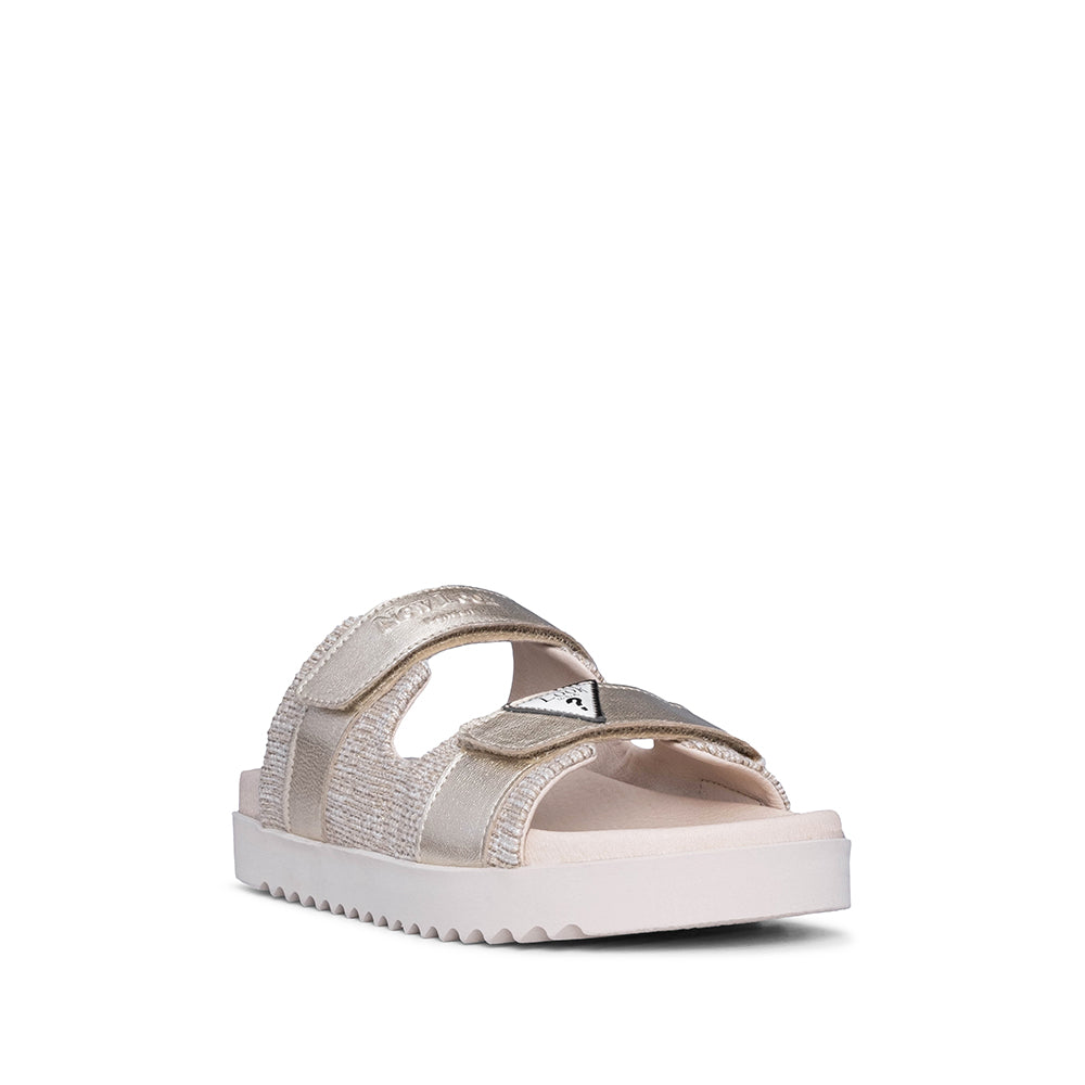 Chinelo Salto Raso Mulher Pele Bege
