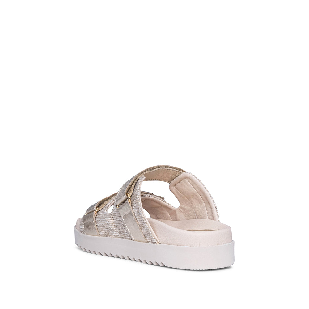 Chinelo Salto Raso Mulher Pele Bege