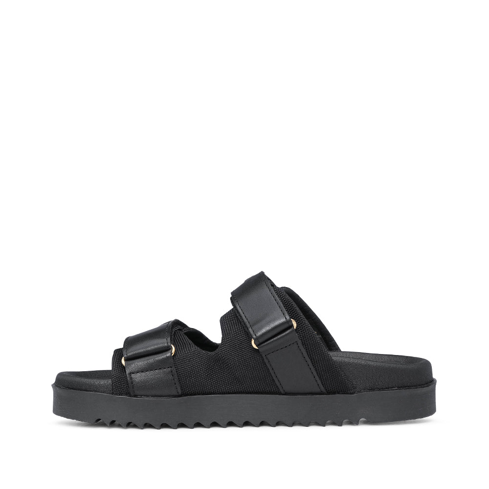 Chinelo Salto Raso Mulher Pele Preto