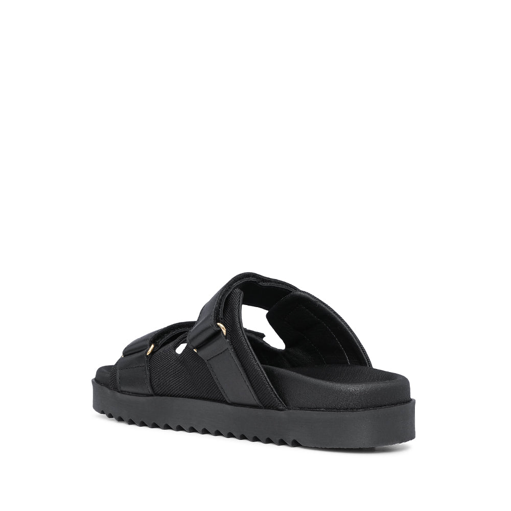 Chinelo Salto Raso Mulher Pele Preto