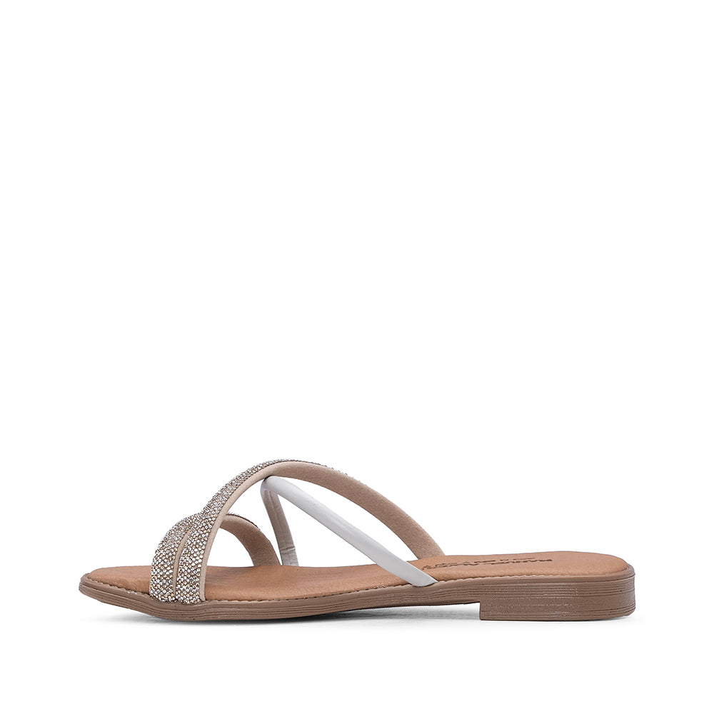 Chinelo Com Glitter Casual Mulher Pele Dourado