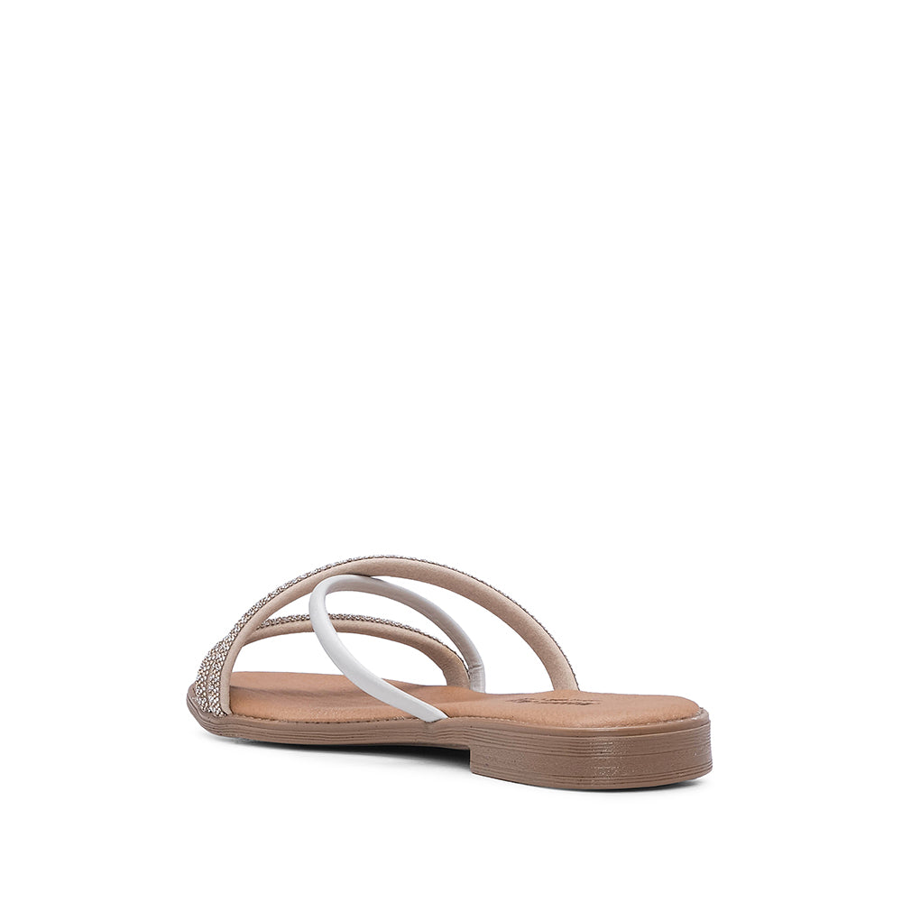 Chinelo Com Glitter Casual Mulher Pele Dourado