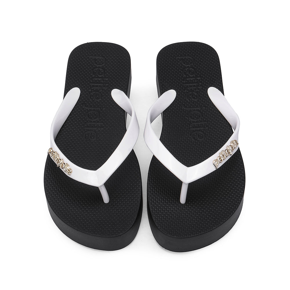 Chinelo Praia Mulher Branco E Preto